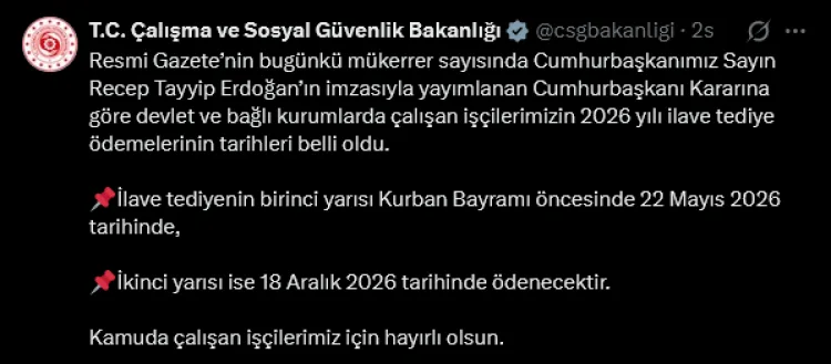 Ödemeler Kurban Bayramı Öncesi Hesaplarda!