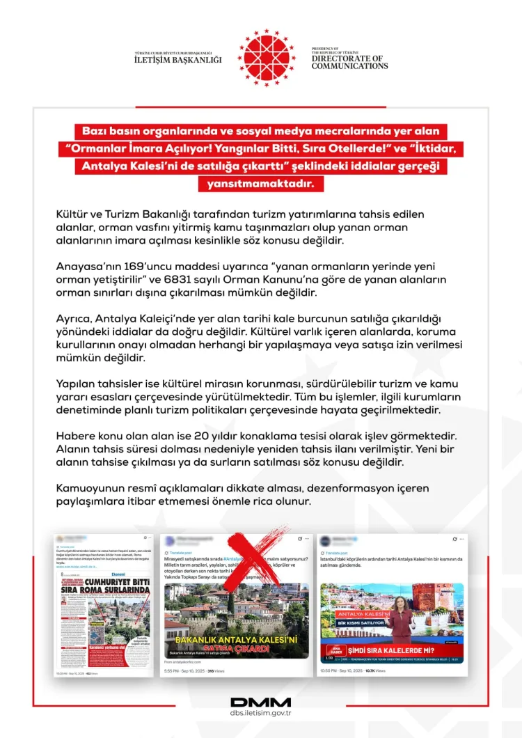 Ormanlar İmara Açılmayacak, Antalya Kalesi Güvende!