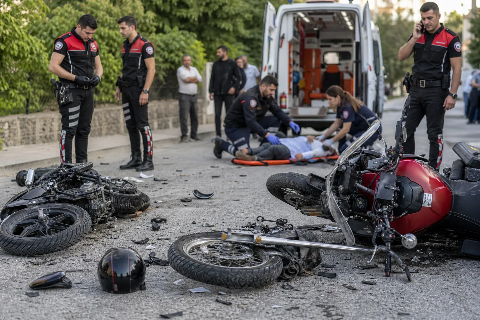 Osmangazi’de Motosiklet Kazası: 4 Yaralı