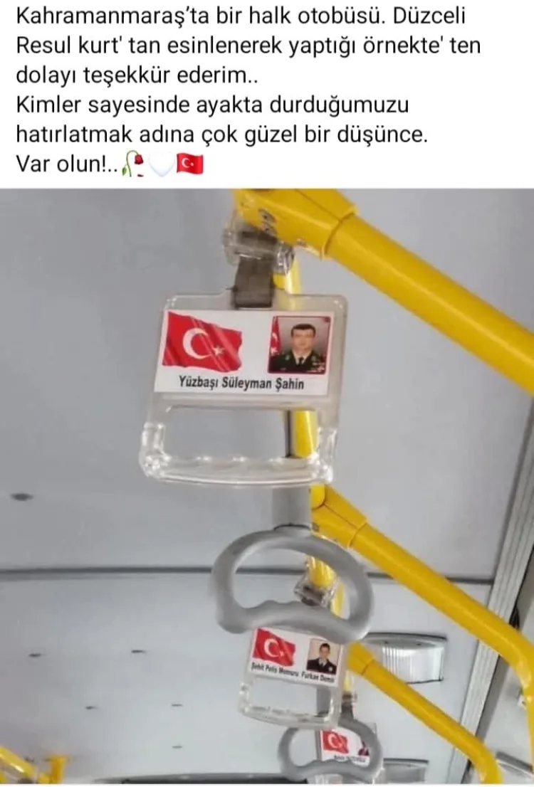 Otobüs Tutacaklarında Şehitler Yaşatılıyor!