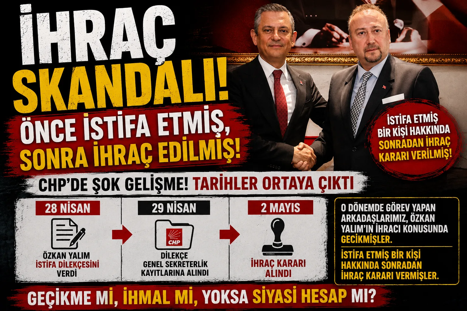 Özkan Yalım Önce İstifa Etti, Sonra İhraç Edildi!