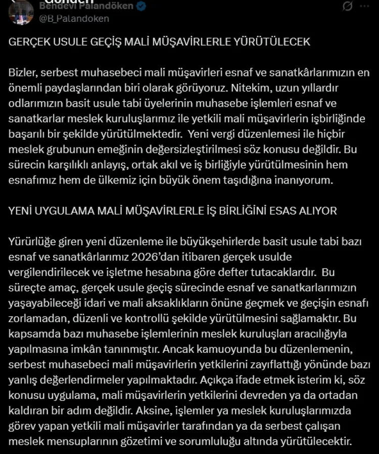 Palandöken: Yeni Vergi Düzeni İş Birliğiyle Yürütülecek