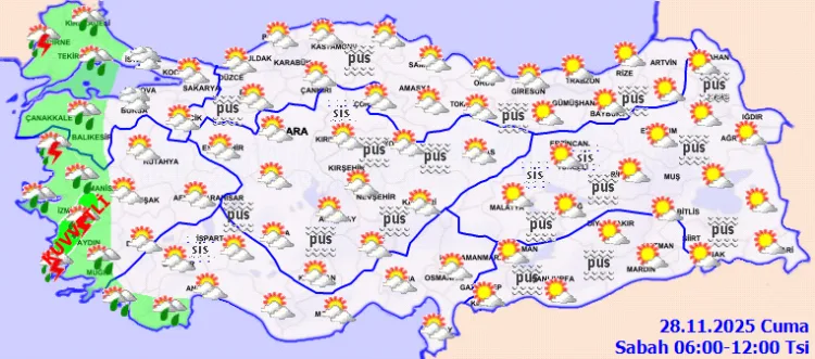 Parçalı Bulutlu Hava ve Kuvvetli Yağış Uyarısı!