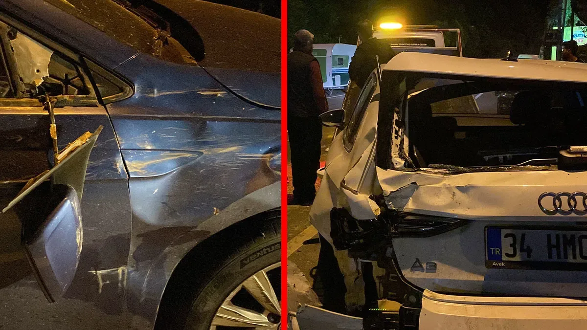 Park Halindeki Araçlara Çarpan Otomobilde Yaralılar