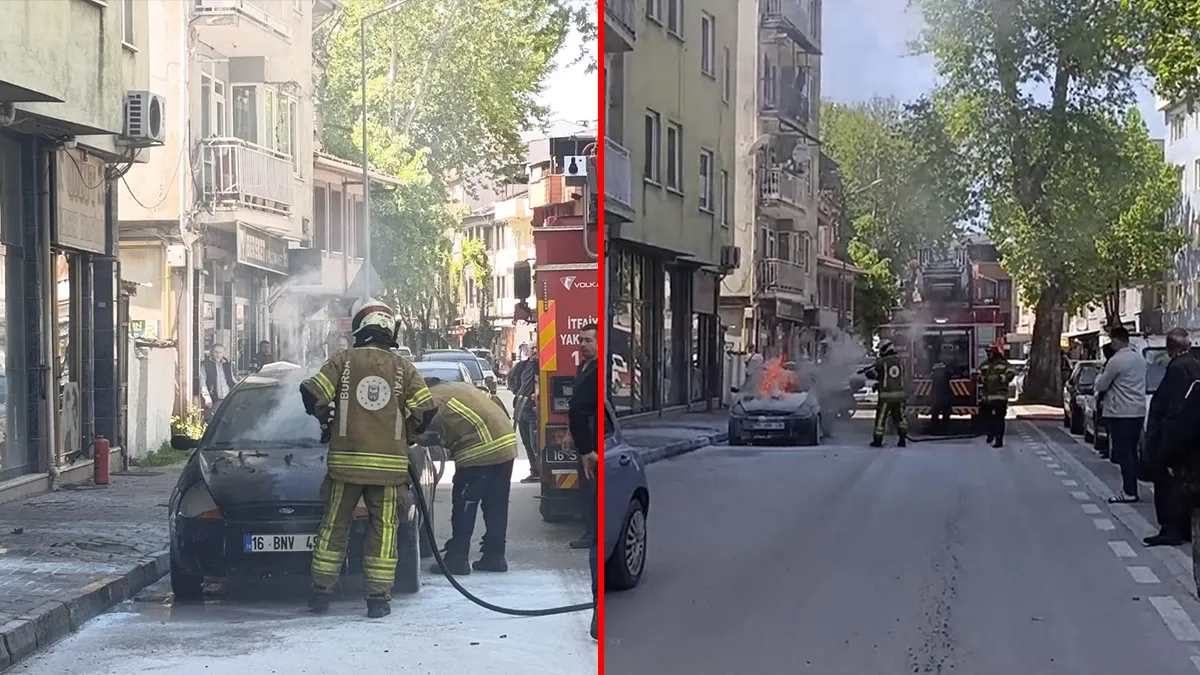 Park Halindeki Araçta Ani Yangın Paniği!
