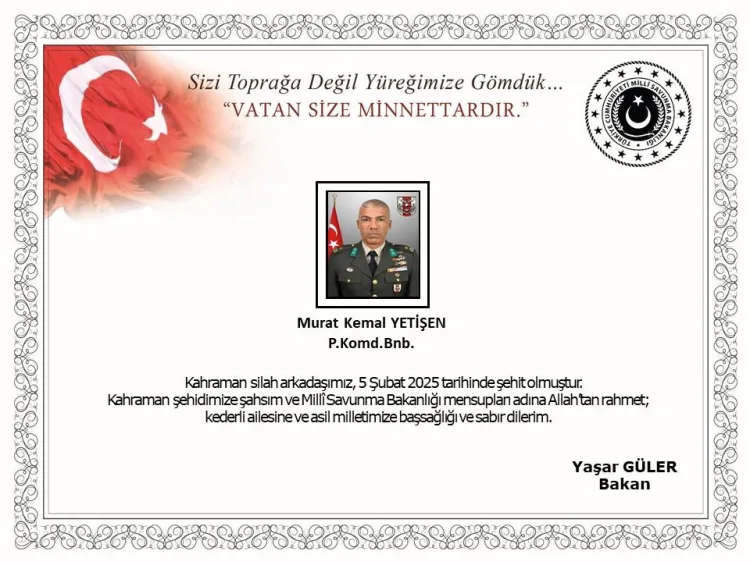 Şehit Piyade Komando Binbaşı Murat Kemal Yetişen