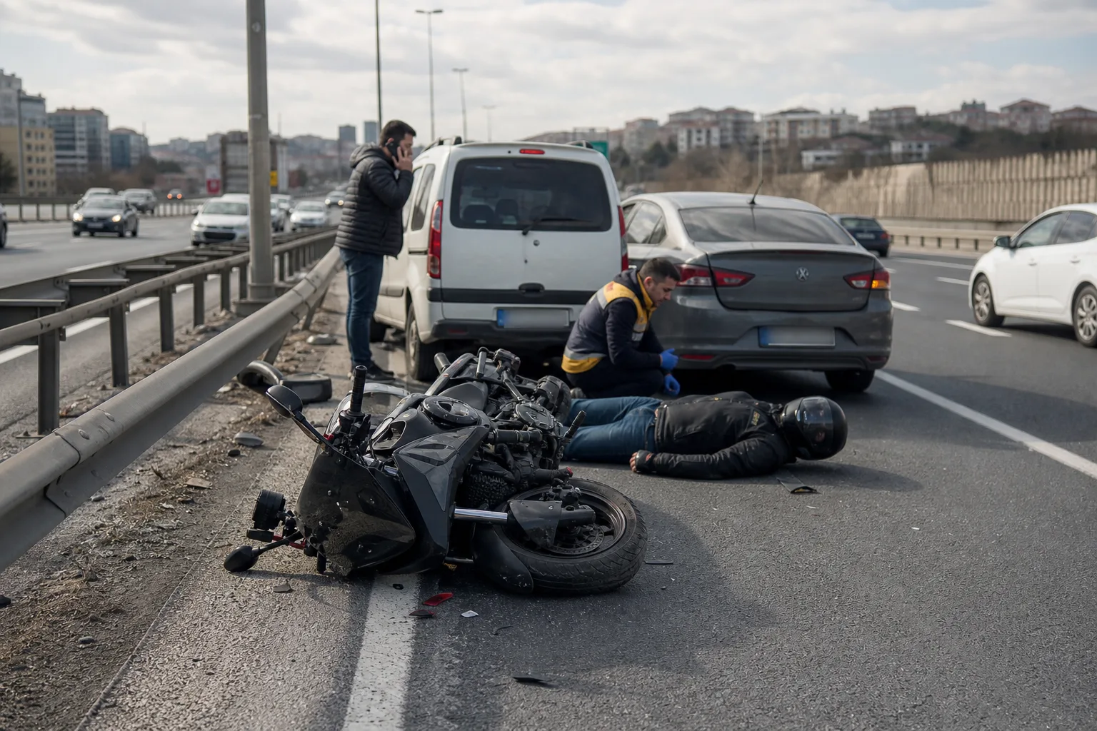 Pendik’te motosiklet kazası: Sürücü yaralandı
