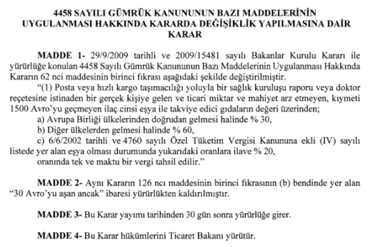 Posta Ürünlerinde Gümrük Muafiyeti Kalktı!