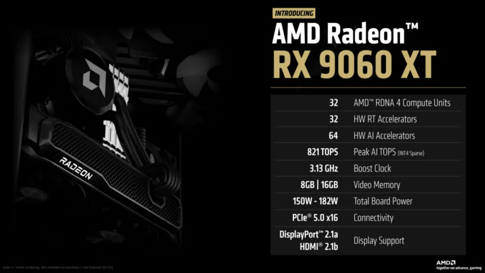 Radeon RX 9060 XT ekran kartı resmi olarak tanıtıldı.