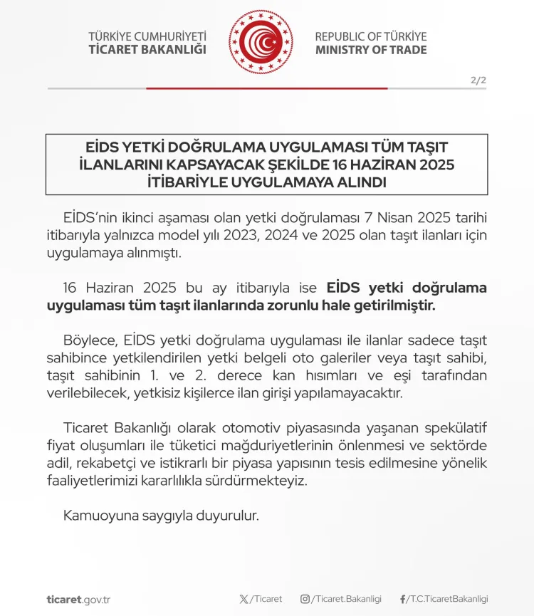 Sahte İlanlara Son! EİDS Sistemi Devreye Alındı