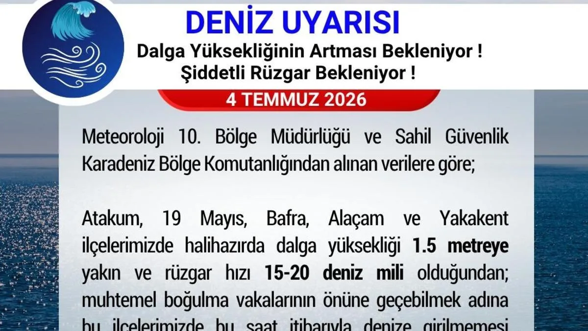 Samsun’da Denize Girmek Tehlikeli! Uyarı Yapıldı