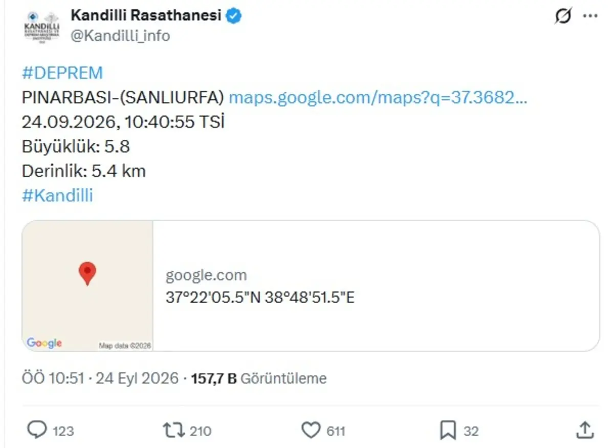 SON DAKİKA DEPREM | Merkez üssü Şanlıurfa! Gaziantep, Diyarbakır, Mardin ve Malatya da da hissedildi 3