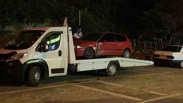 Sarıyer’de hareketli anlar! Park halindeki 6 araca çarptı 3