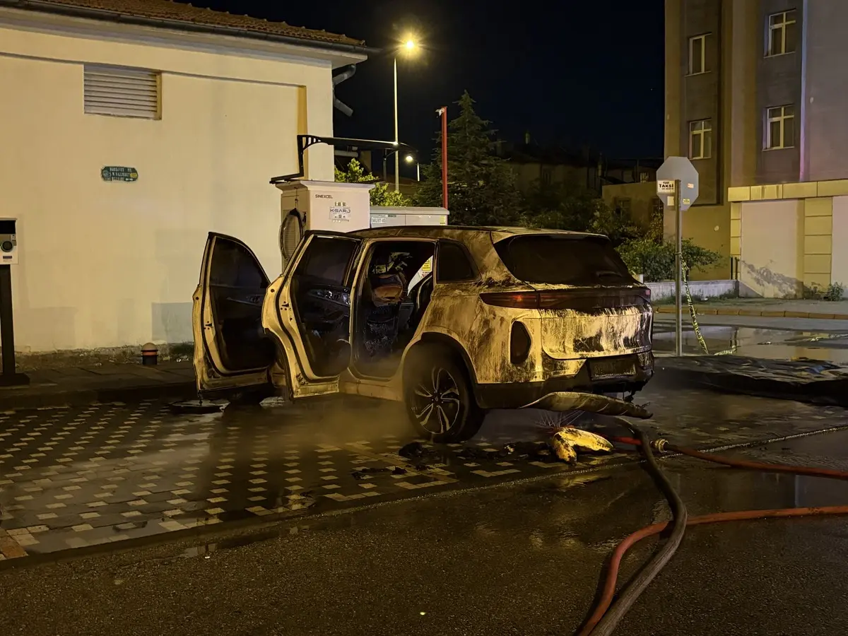 Elektrikli araç bomba gibi patladı! O anlar kameraya saniye saniye yansıdı 4
