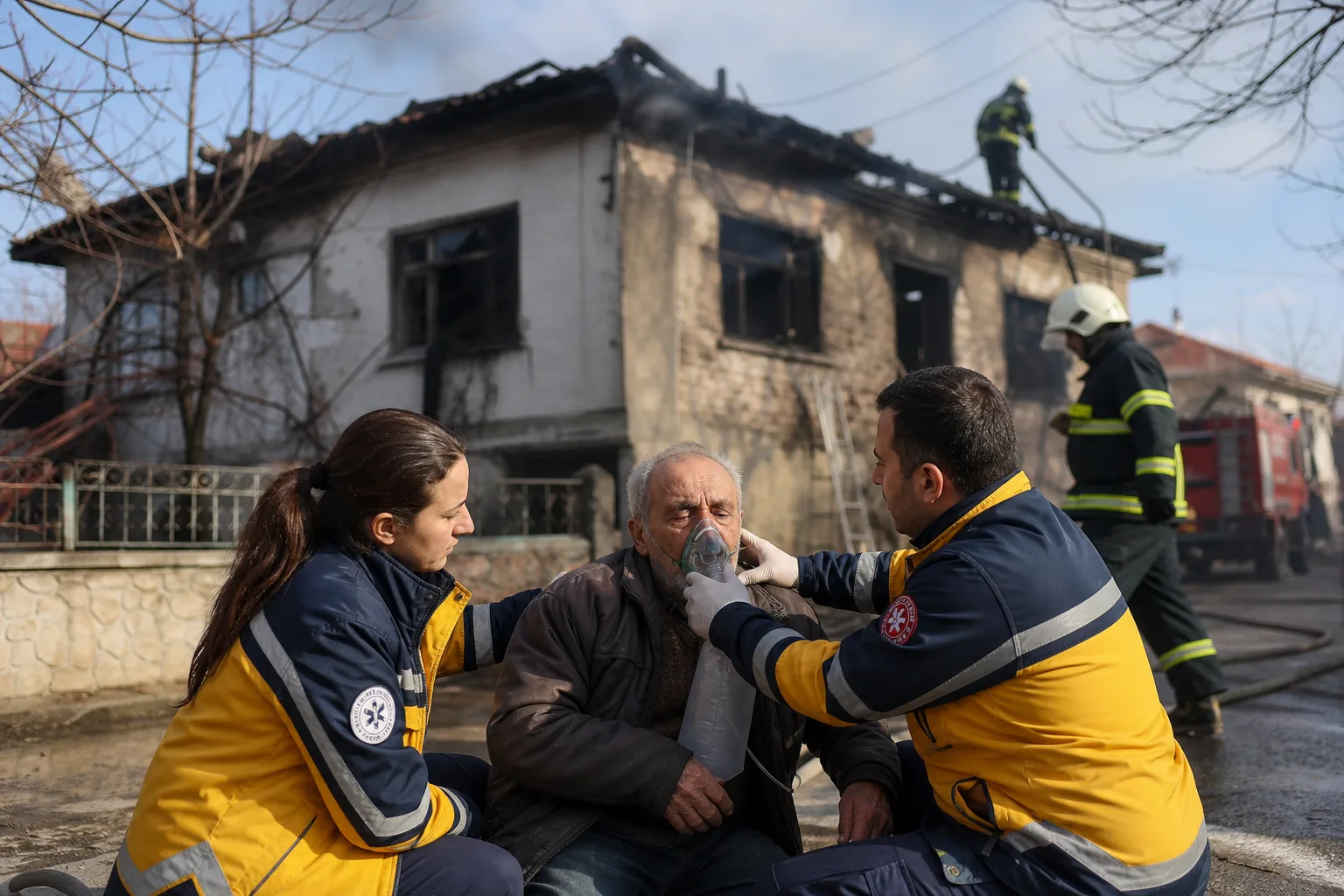 Şarkışla’da Ev Yangını: 1 Kişi Dumandan Etkilendi