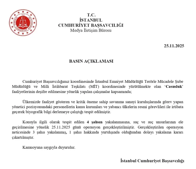 Savunma Sanayinde Casusluk Operasyonu: 3 Gözaltı!