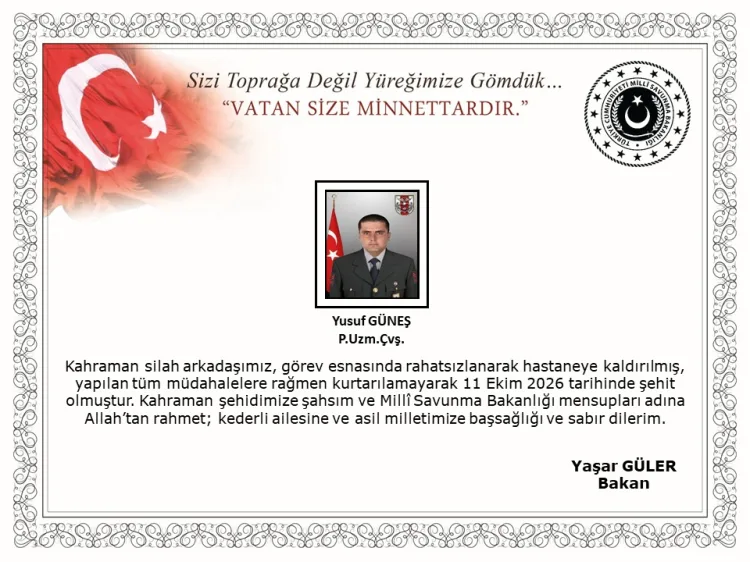 Şehit Piyade Uzman Çavuş Yusuf Güneş’e Veda