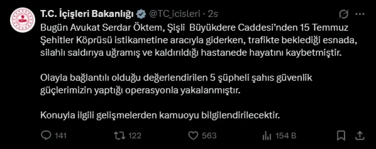 Serdar Öktem Silahlı Saldırıda Hayatını Kaybetti