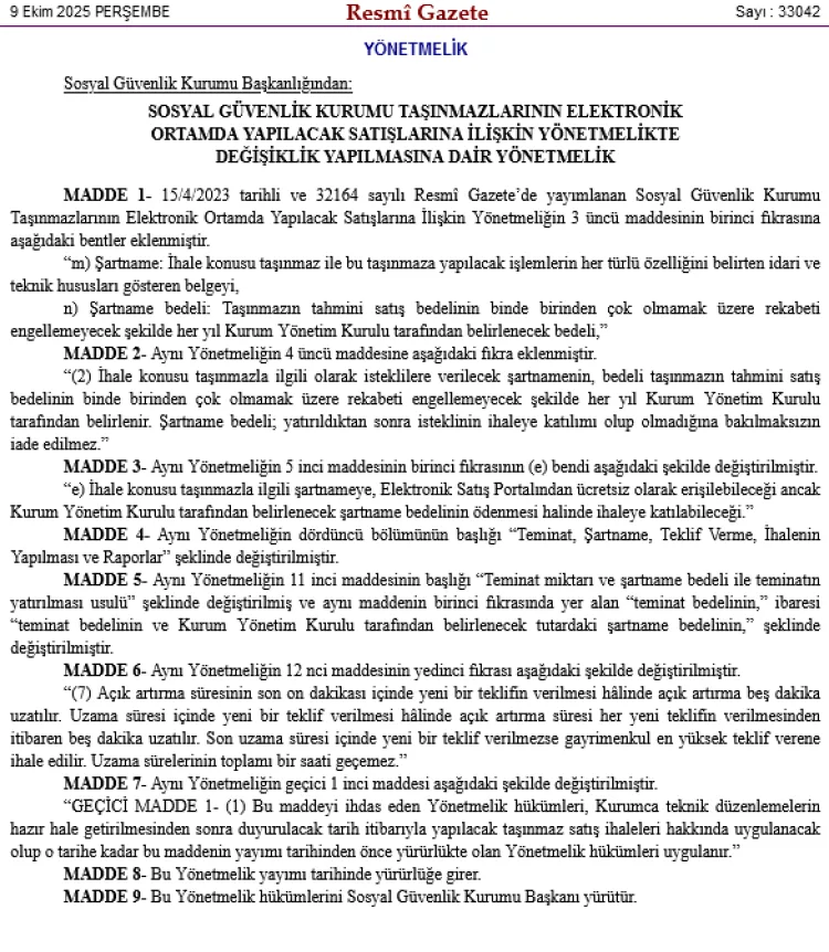 SGK Taşınmaz Satışında Yeni Düzenlemeler!