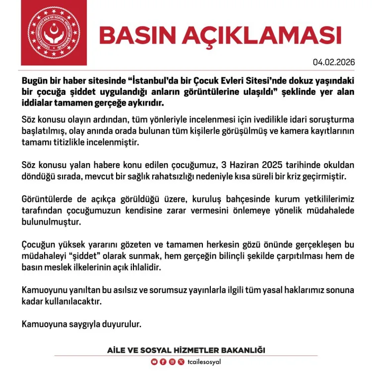 Şiddet İddiaları Asılsız, Bakanlık Açıklama Yaptı