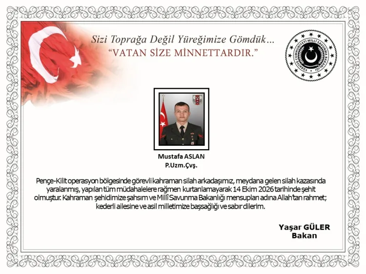 Silah Kazasında Şehit Olan Uzman Çavuşa Veda
