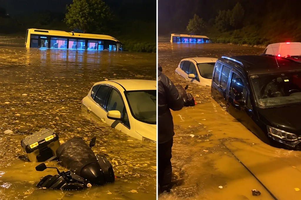 Şile Yolu’nda Sel Felaketi: Araçlar Sular Altında Kaldı