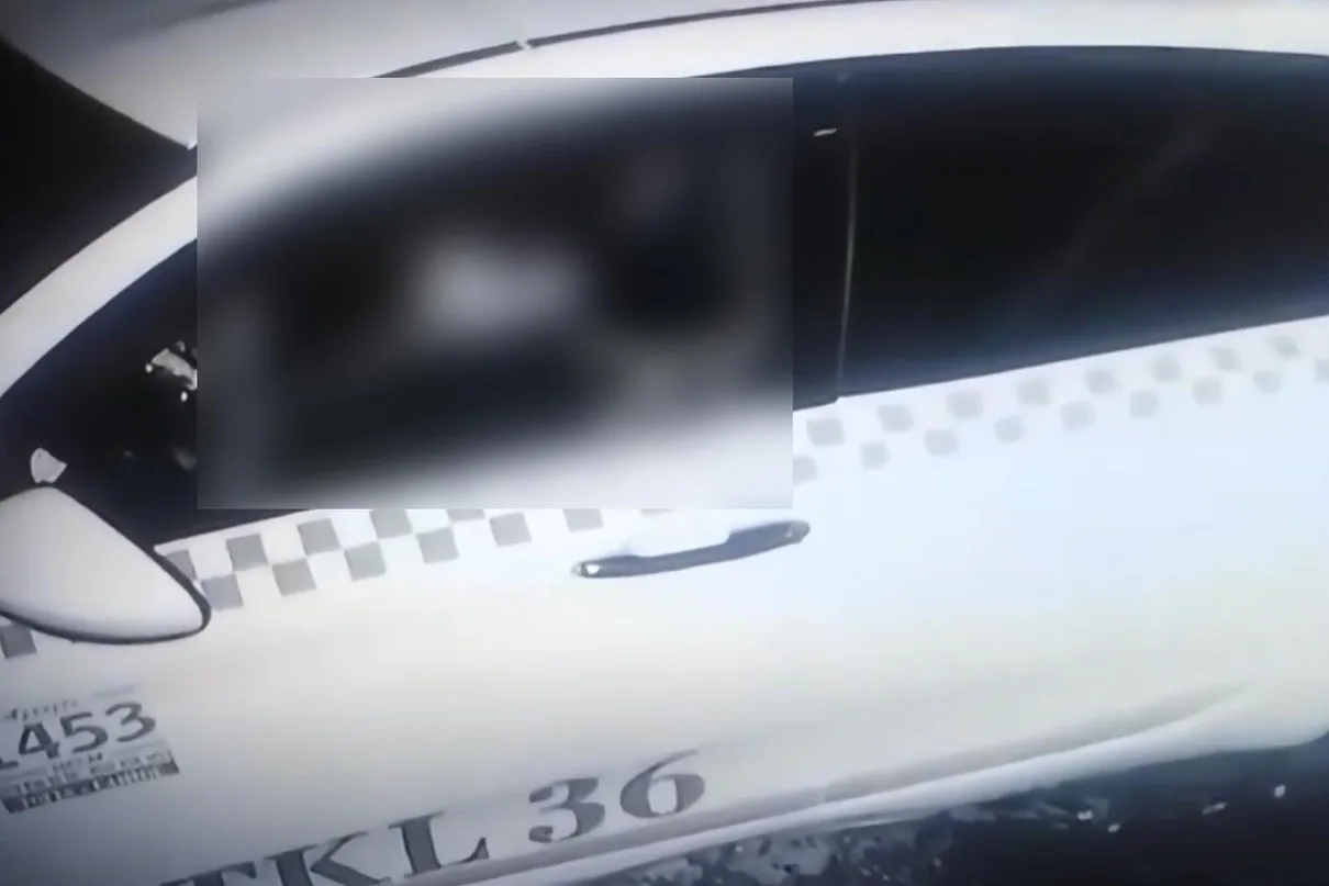Şişli’de Taksi Şoförünün Uygunsuz Hareketleri Kamerada