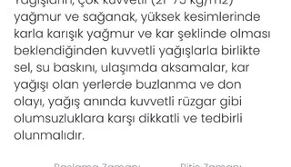 Denizli için kuvvetli yağış uyarısı yapıldı