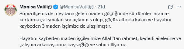 Soma'da maden ocağındaki göçükte hayatını kaybedenlerin sayısı 5'e yükseldi