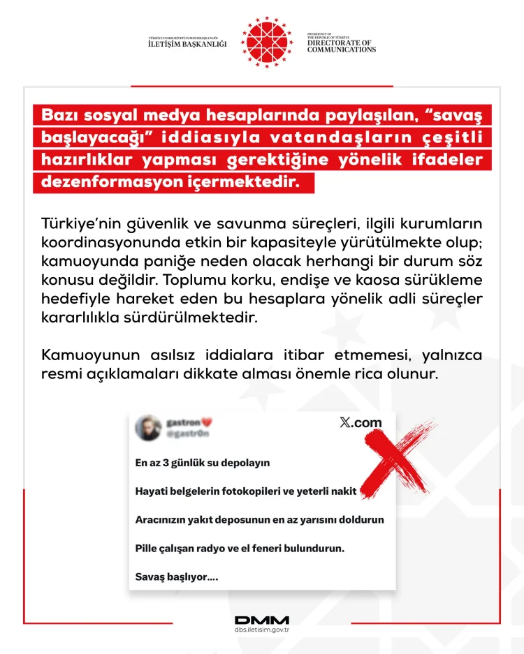 Sosyal Medya İddiaları: Savaş Alarmı Değil!