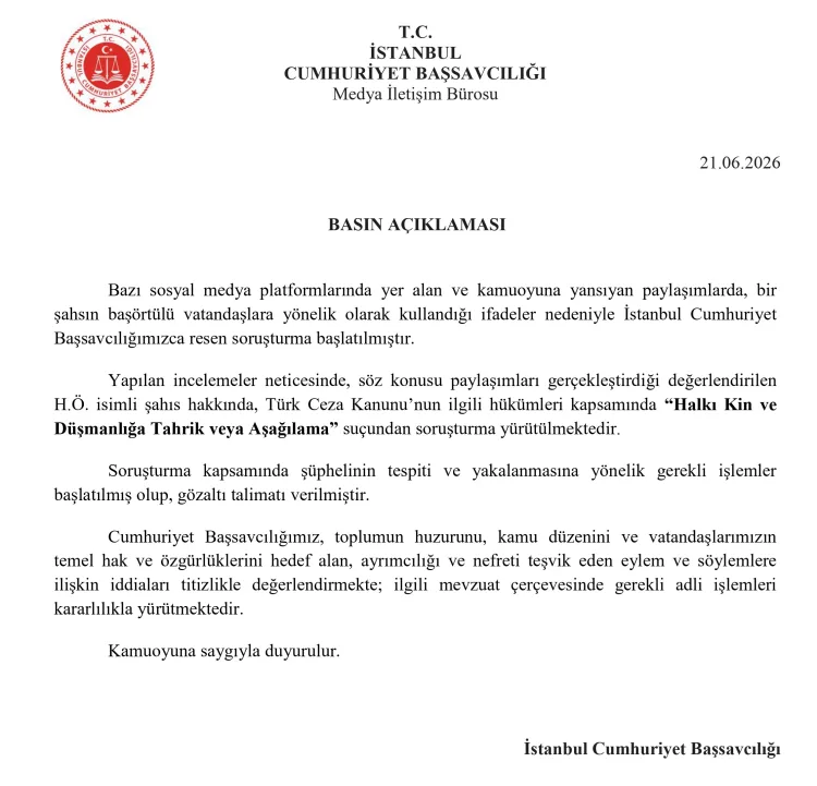 Sosyal Medyadaki Nefret Söylemine Soruşturma!