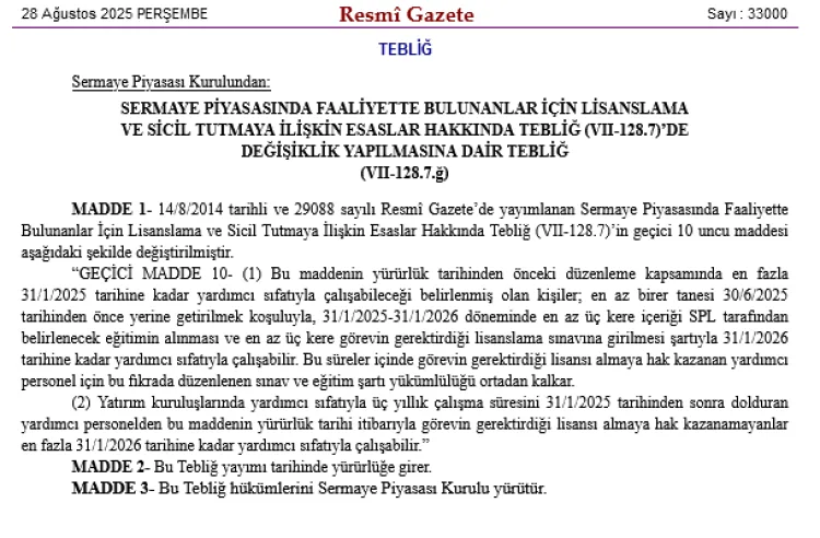 SPK’dan Lisans Süresine Uzatma Müjdesi!