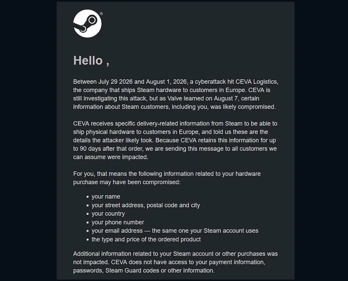 Steam müşterileri dikkat: İsim, adres ve telefon bilgileri ele geçirilmiş olabilir 4