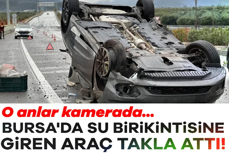 Su Birikintisine Giren Araç Takla Attı!