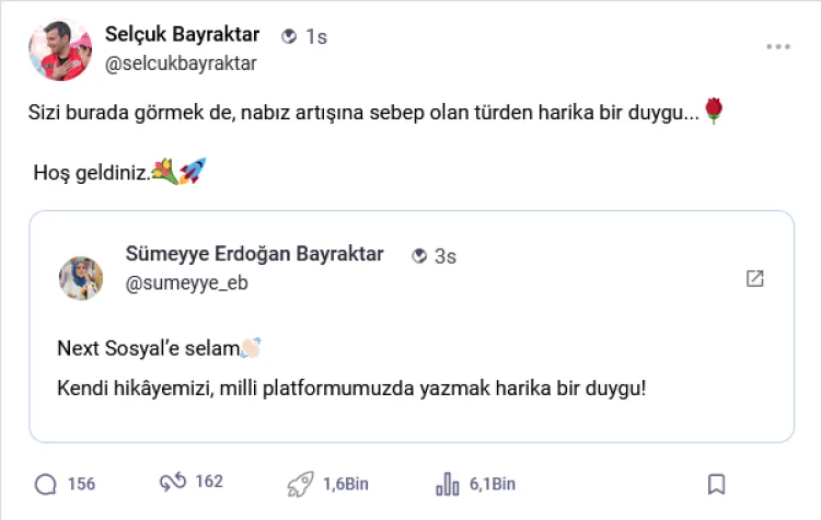 Sümeyye Erdoğan Bayraktar Next Sosyal’e Katıldı!