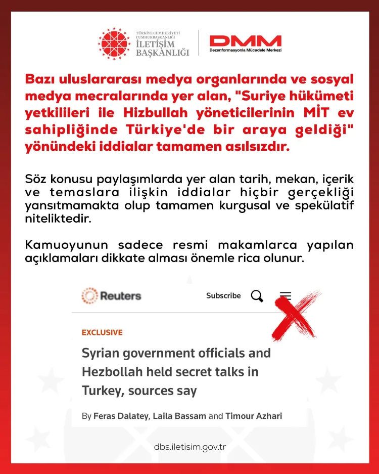 Suriye-Hizbullah Görüşmesi İddiaları Yalanlandı!