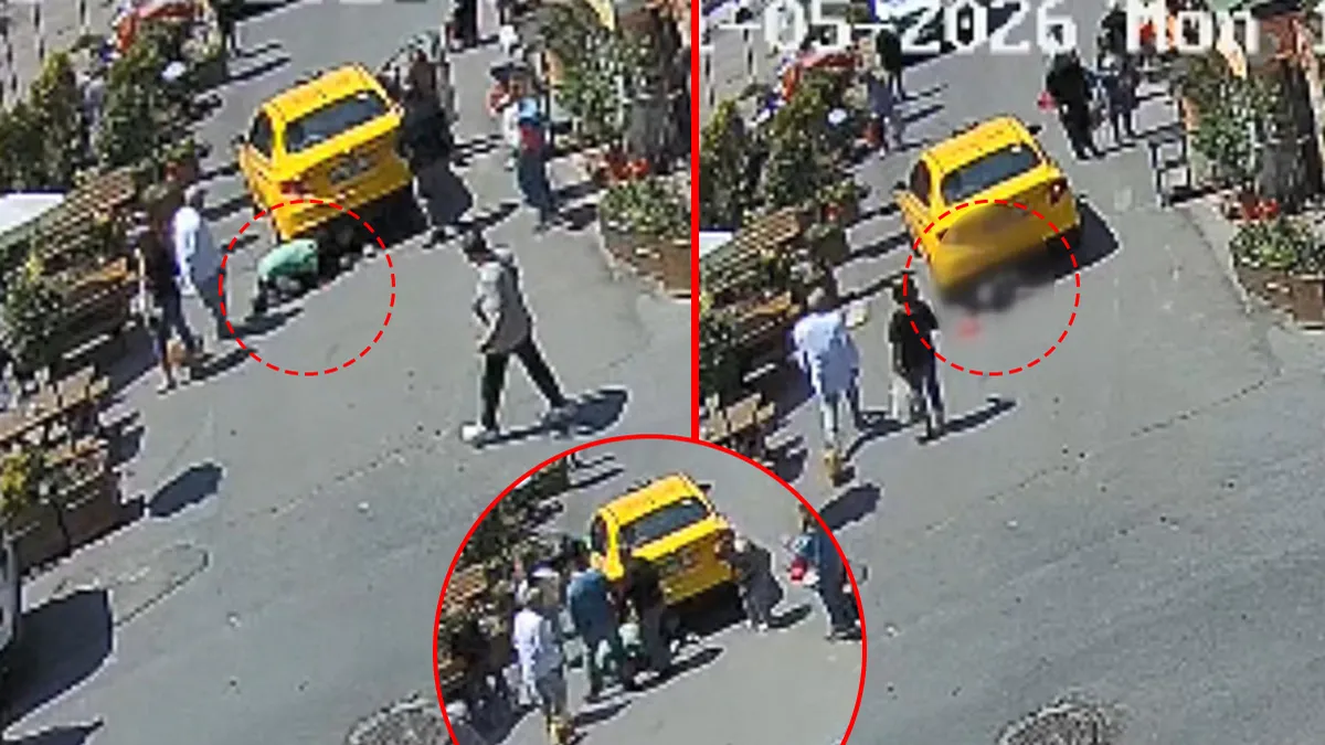 Taksinin Geri Manevrası Kaza ile Sonuçlandı!