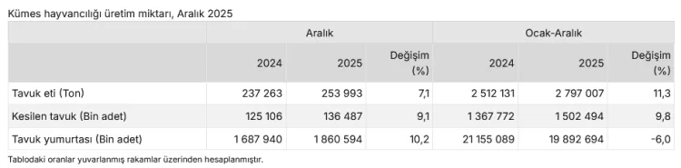 Tavuk Eti Üretimi Rekor Kırdı, Yumurta Düştü!