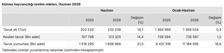 Tavuk Eti Üretiminde Yüzde 14,8 Artış!