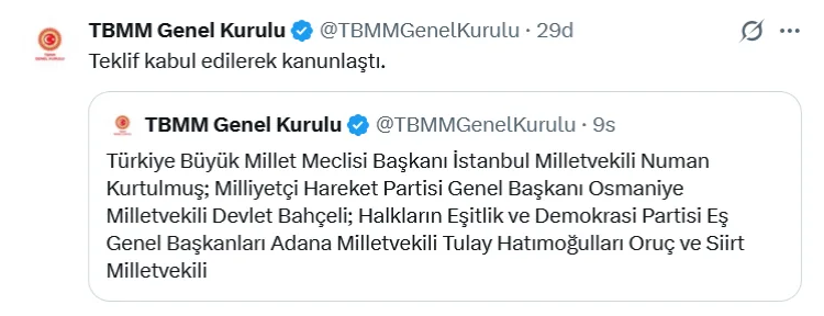 TBMM’de Milli Dayanışma Kanunu Onaylandı!