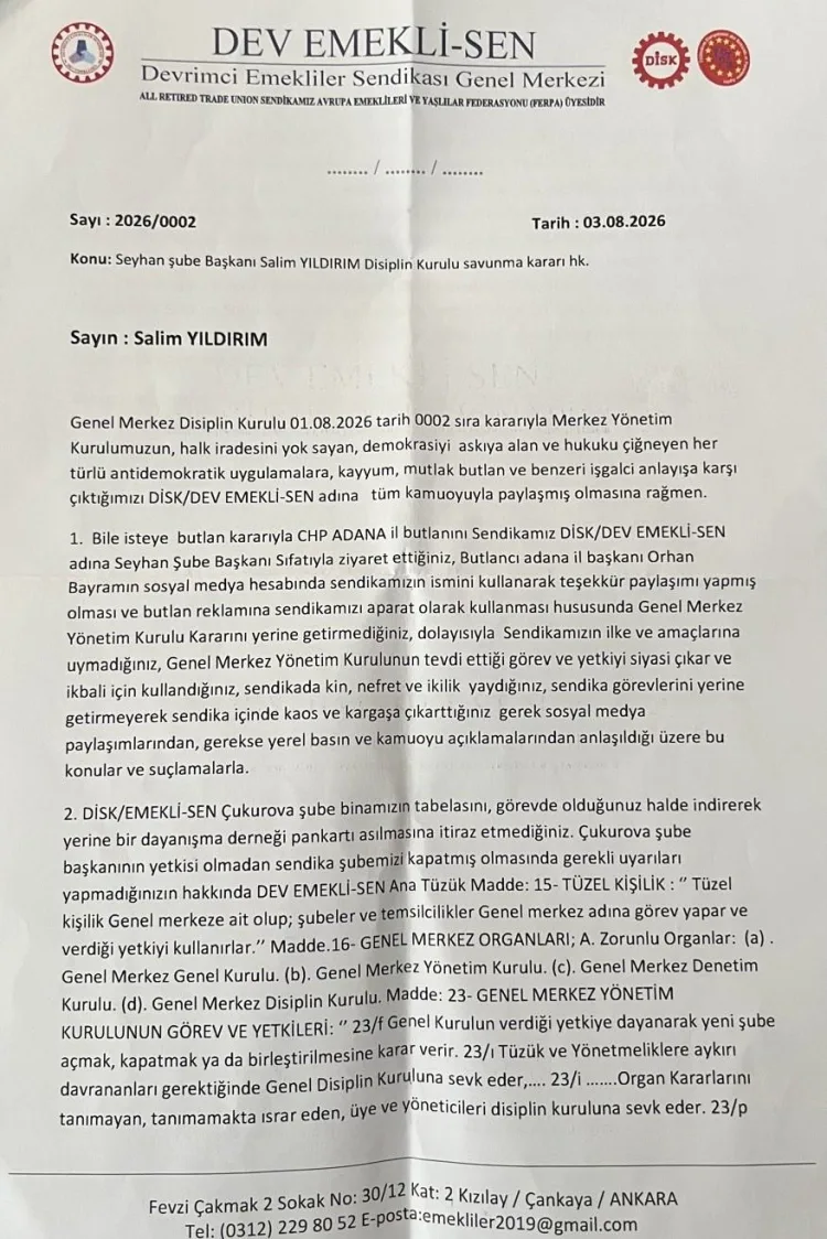 Tekin’den Disiplin Sürecine Sert Tepki!