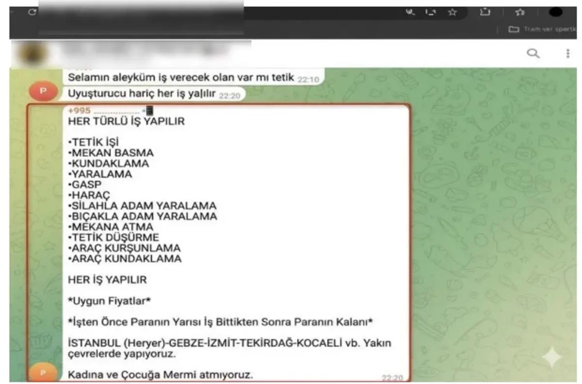 Tetikçi menüsü... İlan verip, sipariş alıyorlar: İnfaz, bel altı bel üstü, mekan kurşunlanır 5