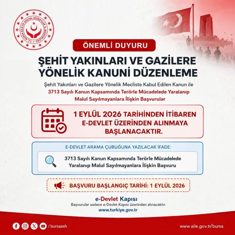 Terörle Mücadelede Yaralananlar için e-Devlet Dönemi