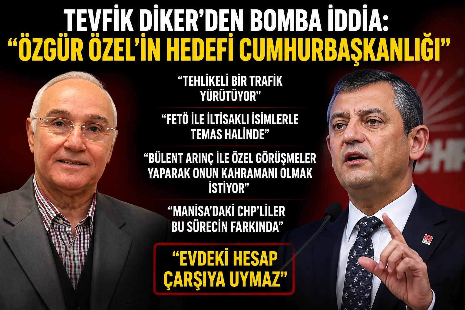 Tevfik Diker’den Bomba İddia: “Özgür Özel’in Hedefi Cumhurbaşkanlığı