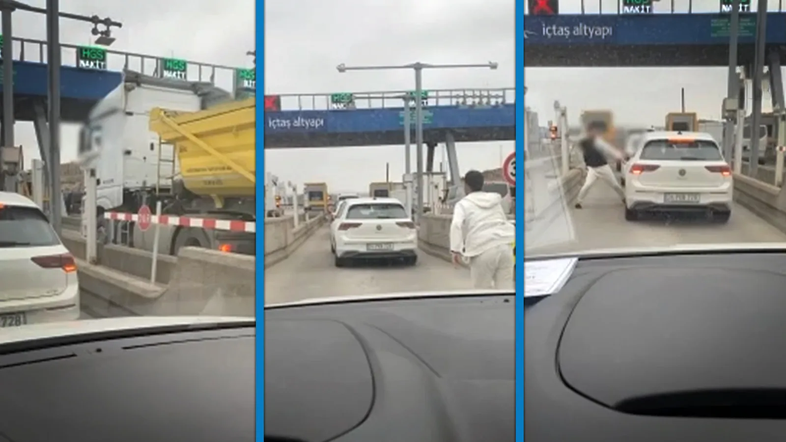 Tır Şoföründen Trafikte Cetvelle Yumruk Şov!