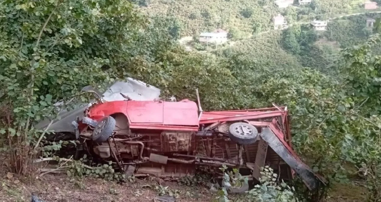 Tirebolu’da Tarım İşçilerini Taşıyan Kamyonet Devrildi!