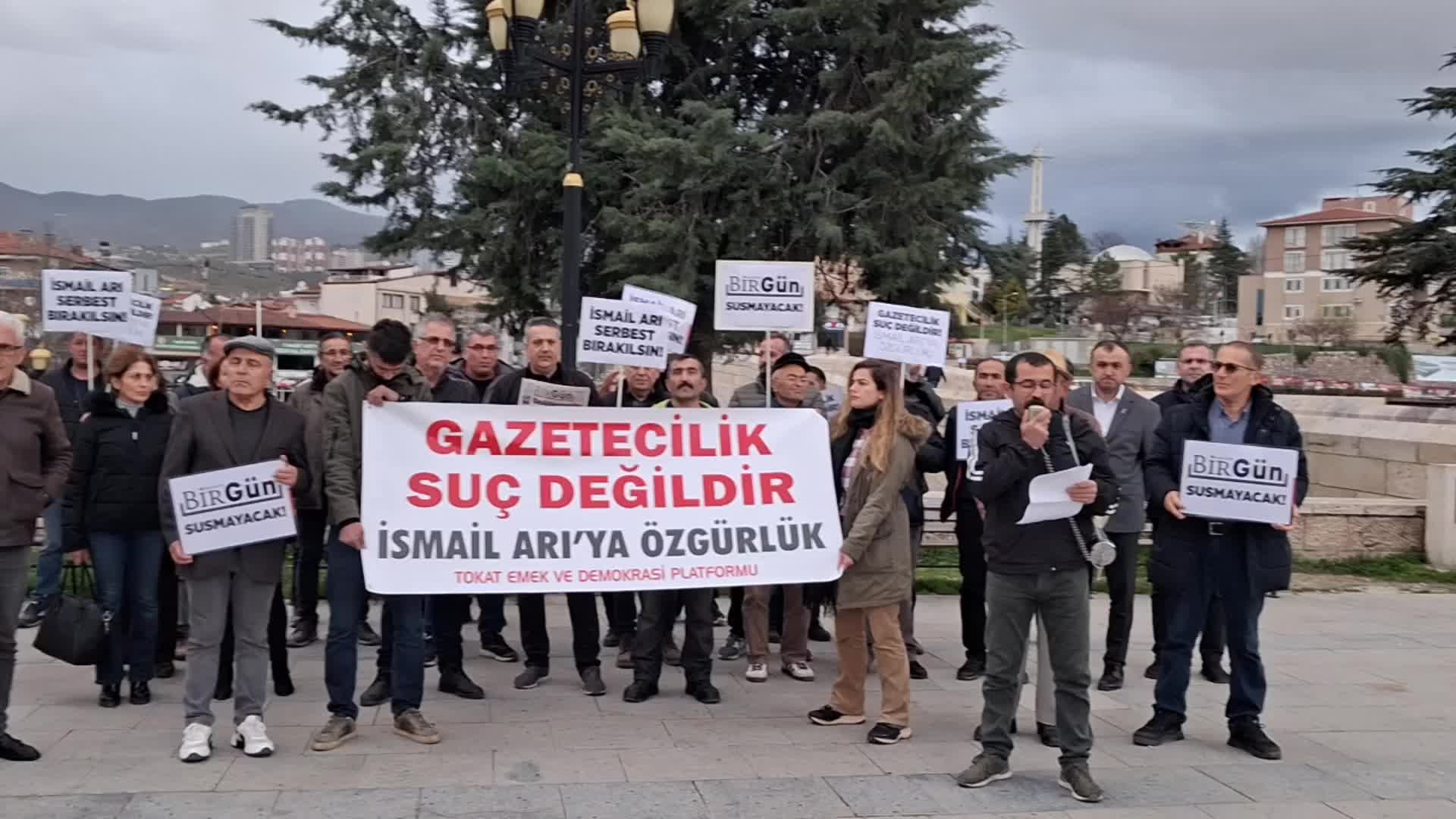 Tokat’ta Gazeteci İsmail Arı’ya Destek Eylemi
