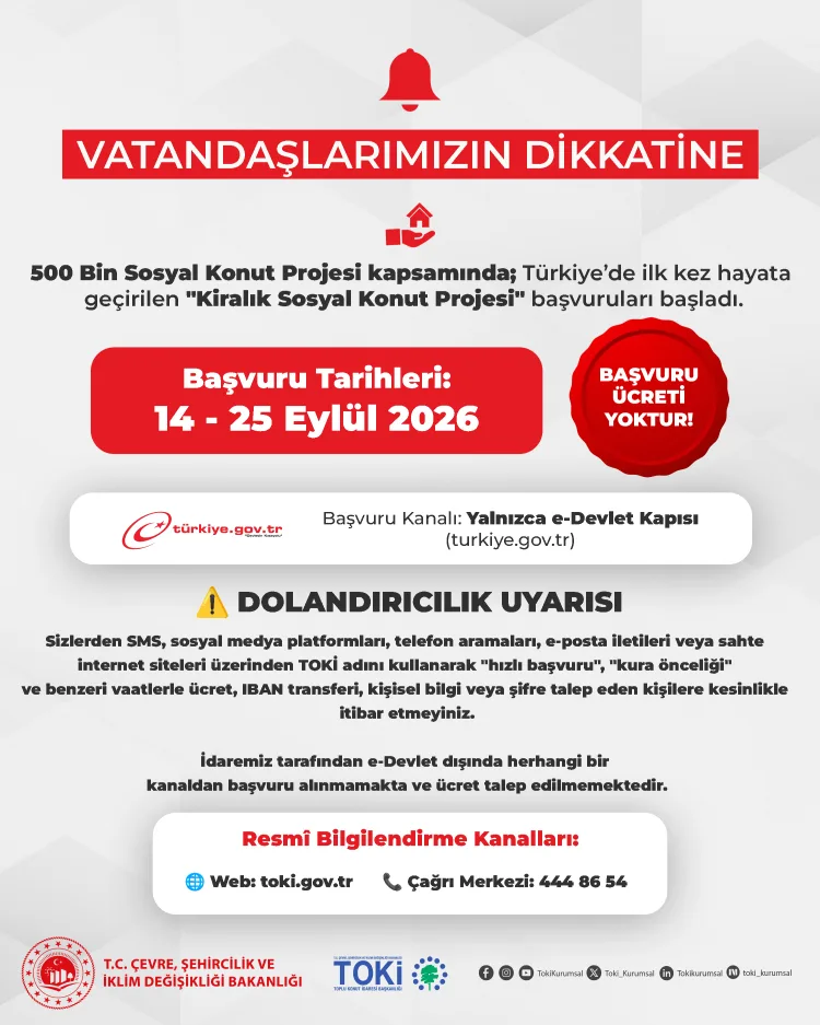 TOKİ’den Dolandırıcılara Karşı Uyarı!
