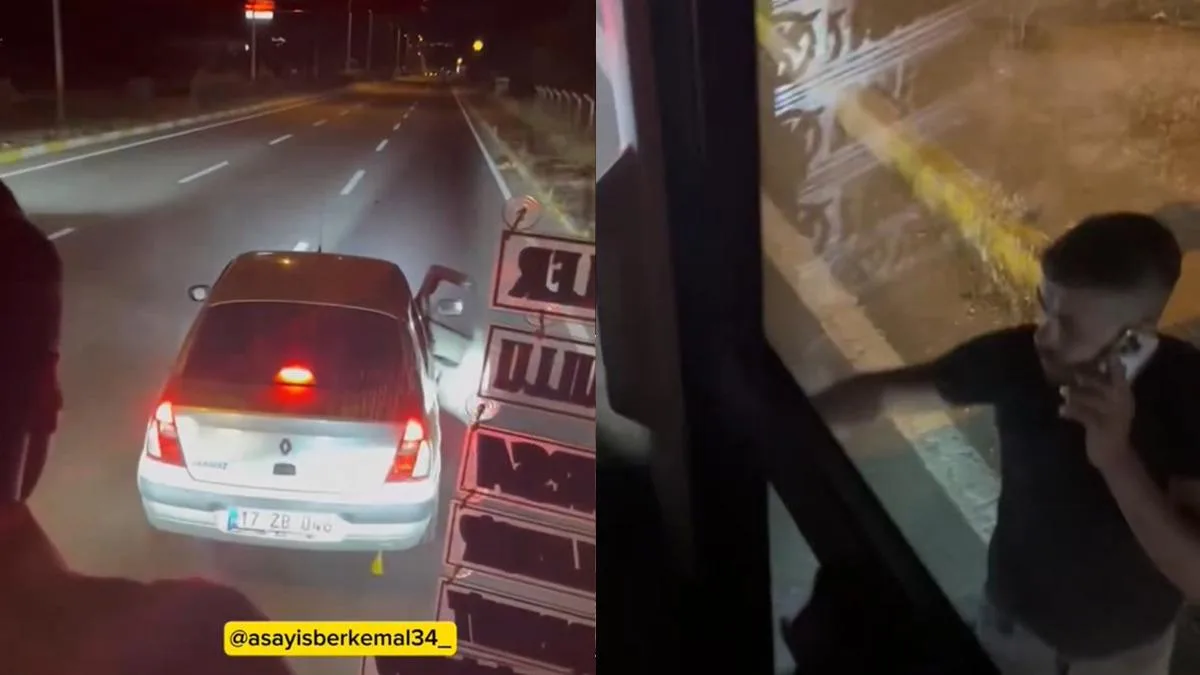 Trafikte Maganda Terörü: Yolcu Otobüsüne Saldırı!