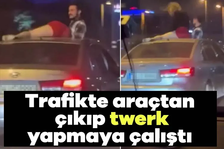 Trafikte Twerk Yapan Kadın Şaşkınlık Yarattı!